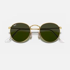 Ray-Ban Classic Gold Frame Sunglasses with Green Lenses